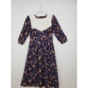 (Ju) VTG ILGWU Lisa II Women Dress Size 8 Cottagecore Fairycore Floral USA